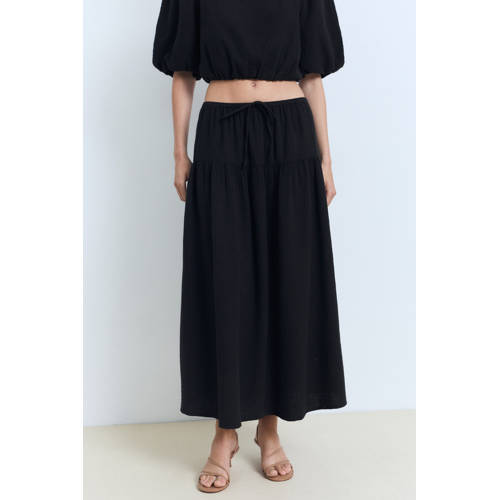 Mango midi rok zwart afbeelding
