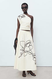 thumbnail: Mango one shoulder top ecru