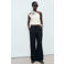 Mango one shoulder top ecru