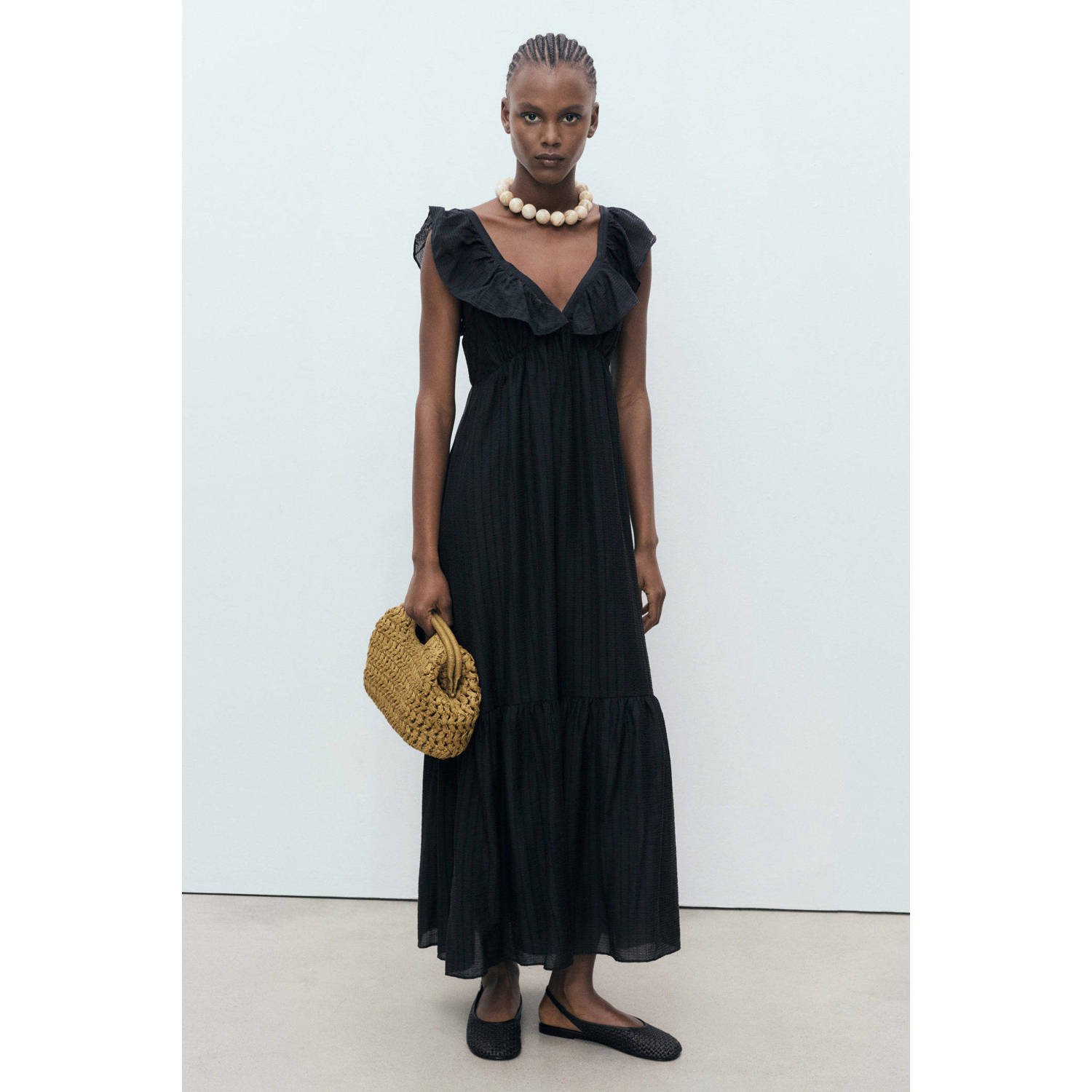 Mango maxi jurk zwart