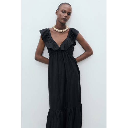 Mango maxi jurk zwart afbeelding
