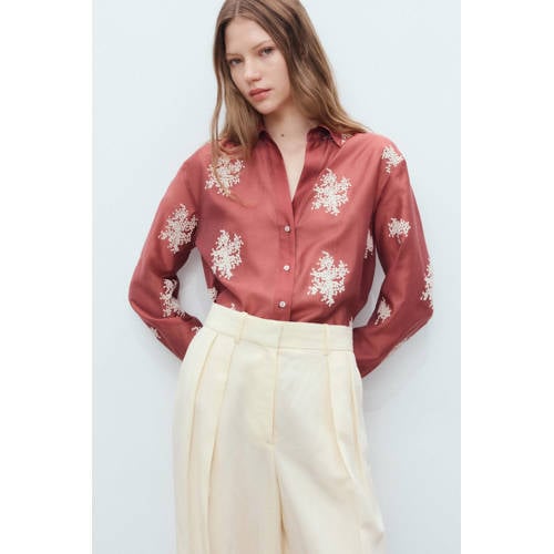 Mango blouse roodbruin afbeelding