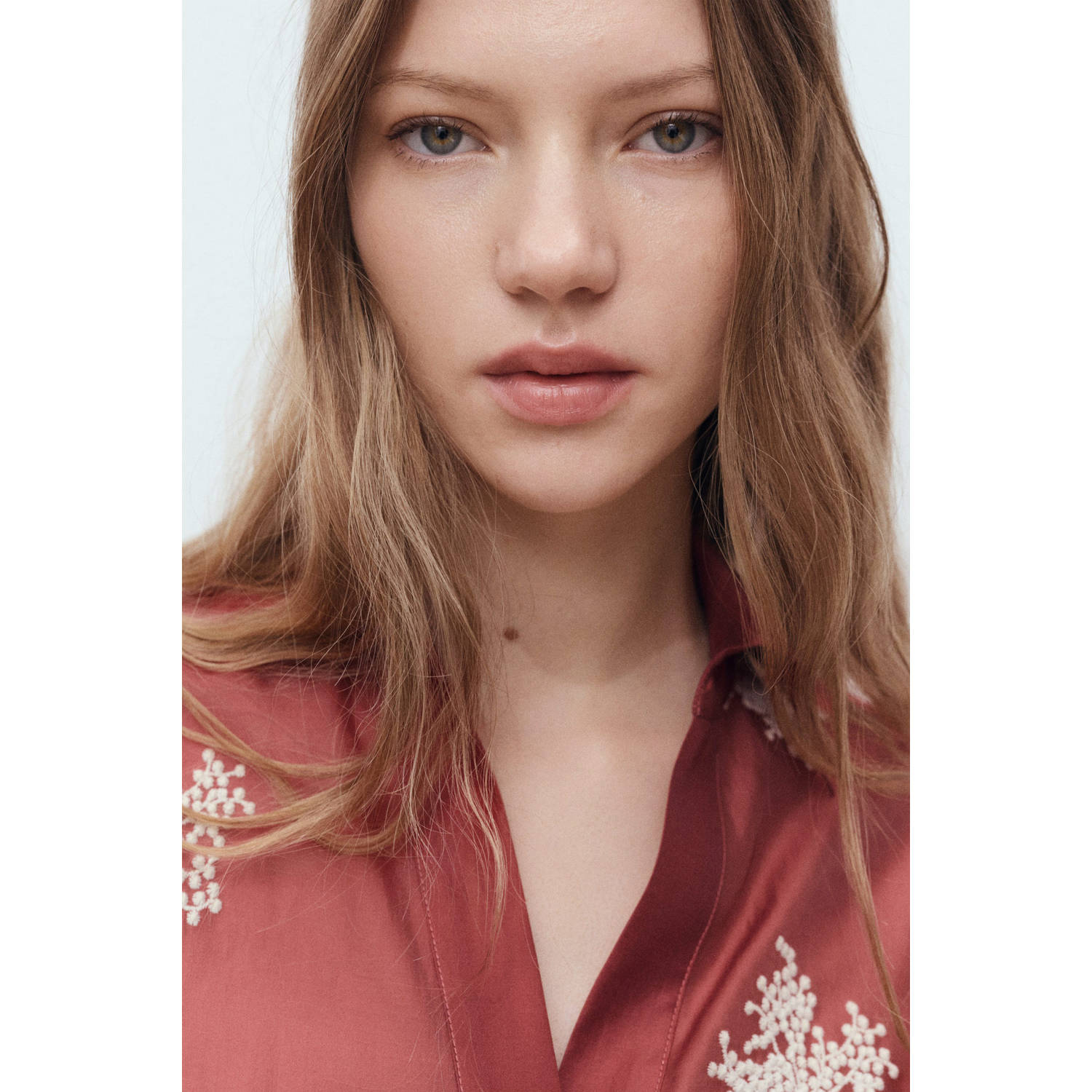 Mango blouse roodbruin