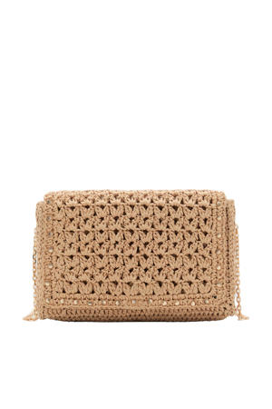  raffia crossbody tas naturel