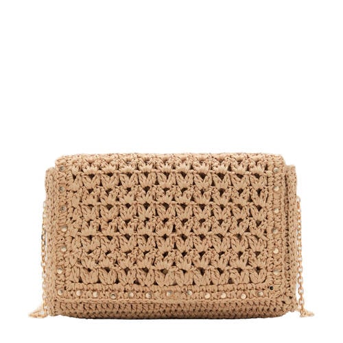 Mango raffia crossbody tas naturel afbeelding