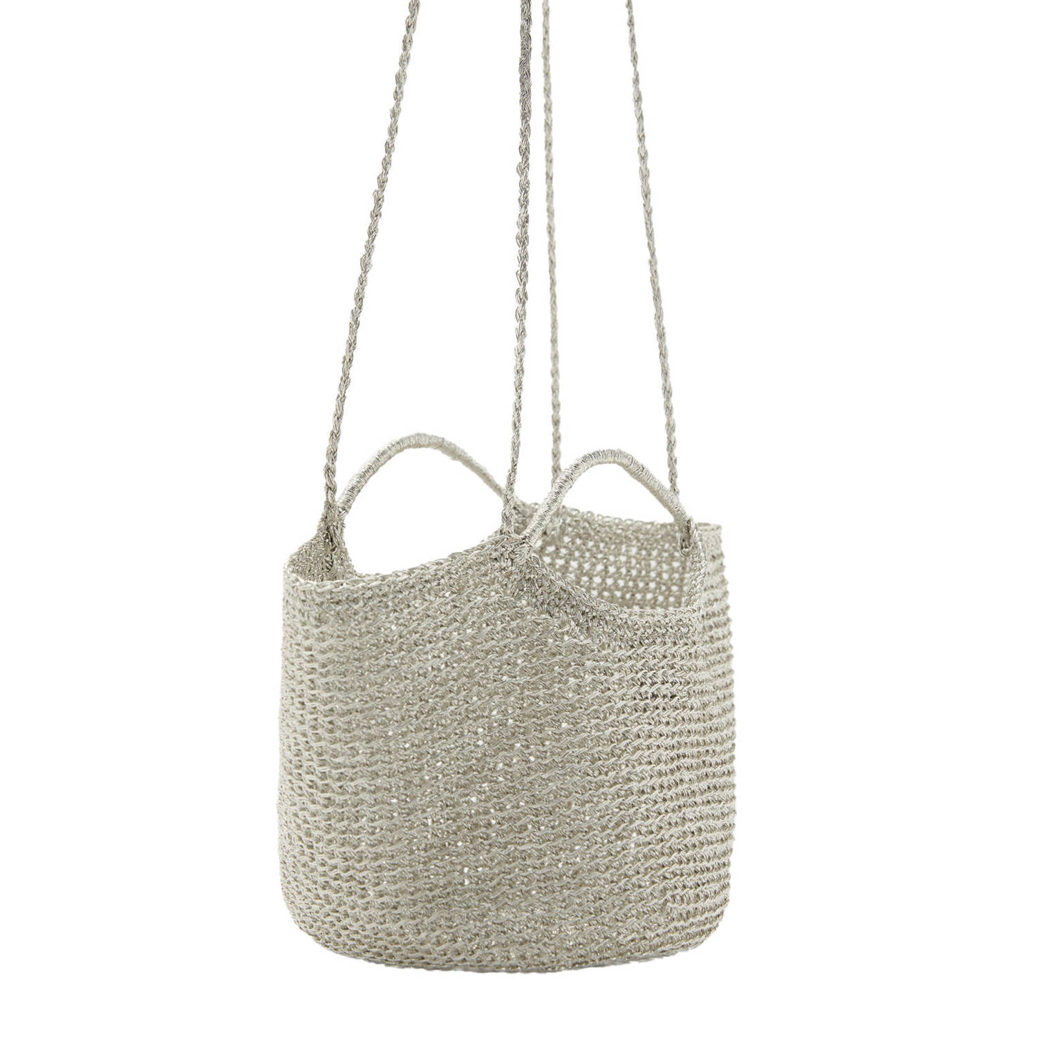 Mango mini handtas zilverkleurig