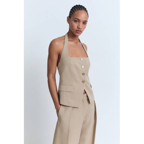 Mango gilet beige afbeelding