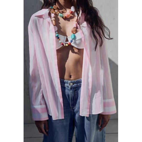 Mango blouse lichtroze afbeelding