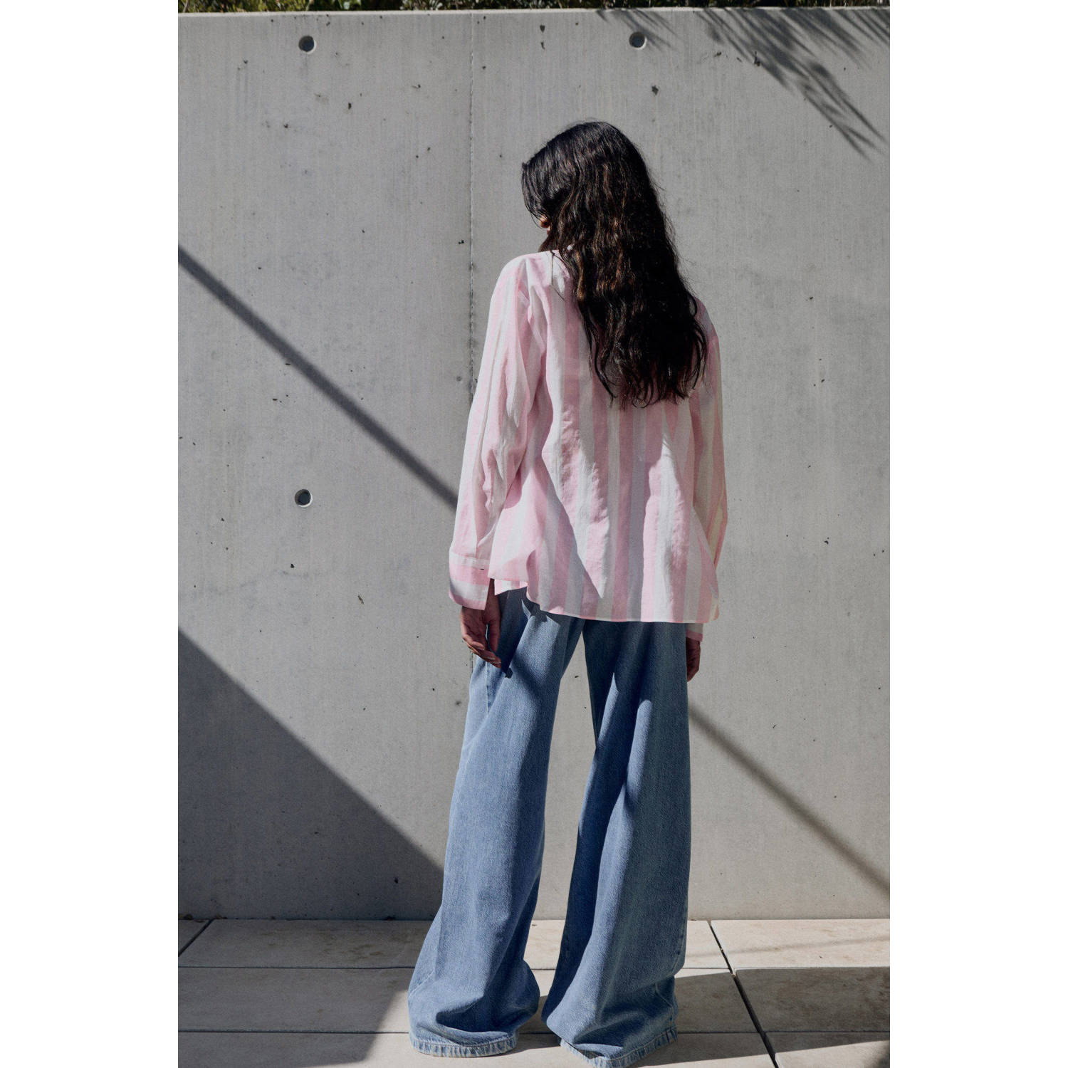 Mango blouse lichtroze