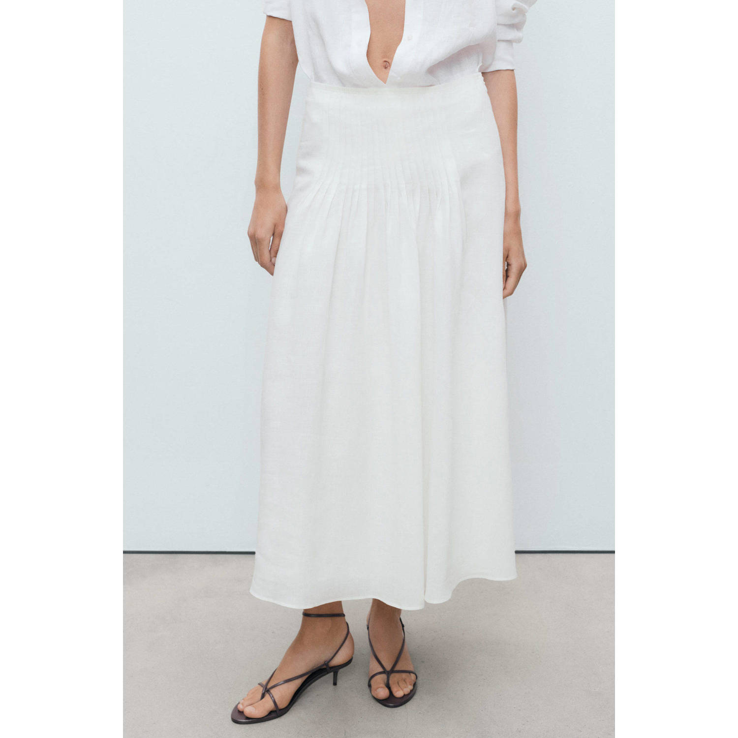 Mango midi rok wit