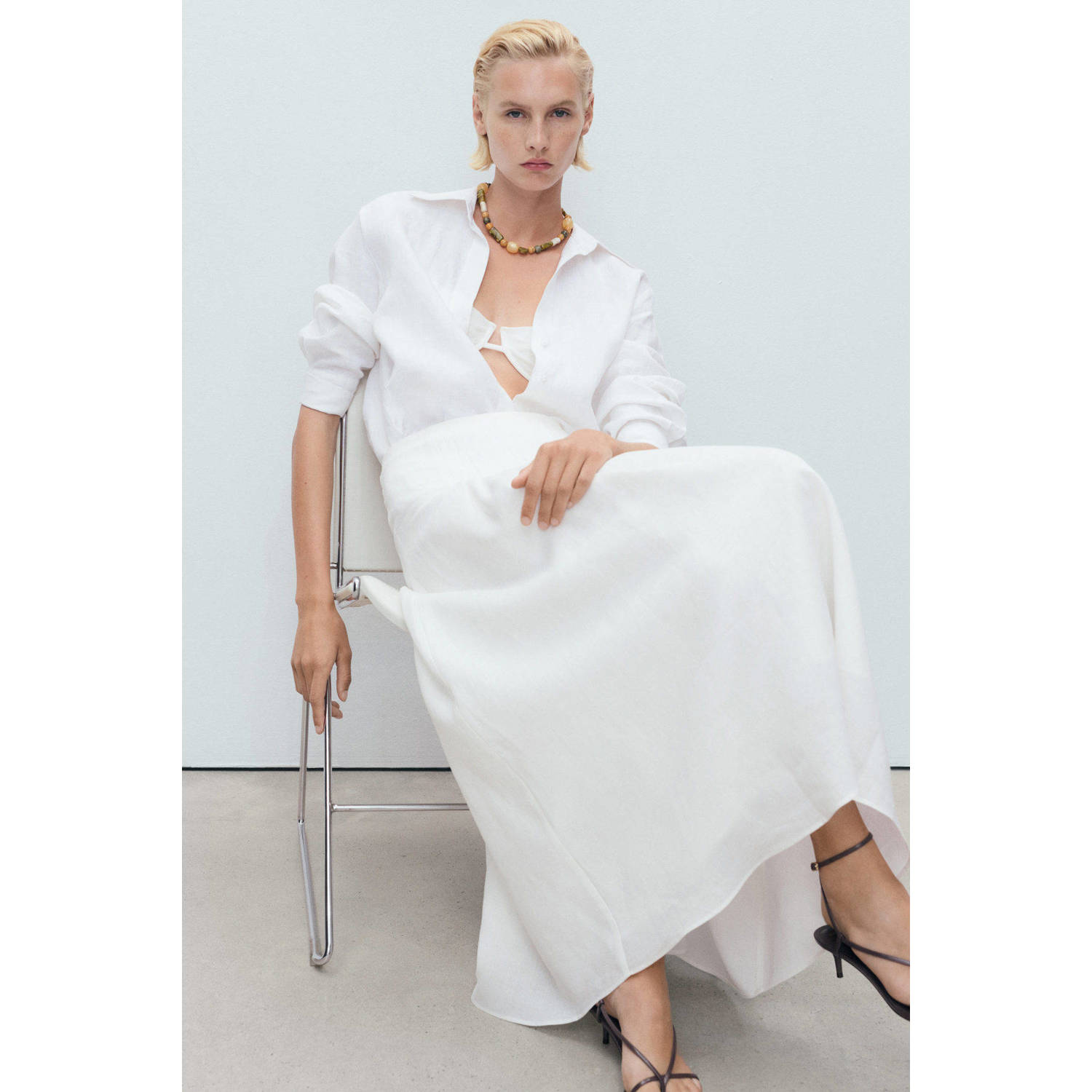 Mango midi rok wit