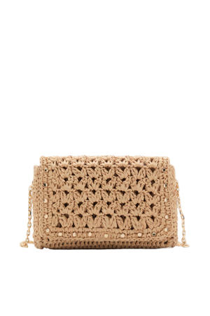  raffia crossbody tas naturel