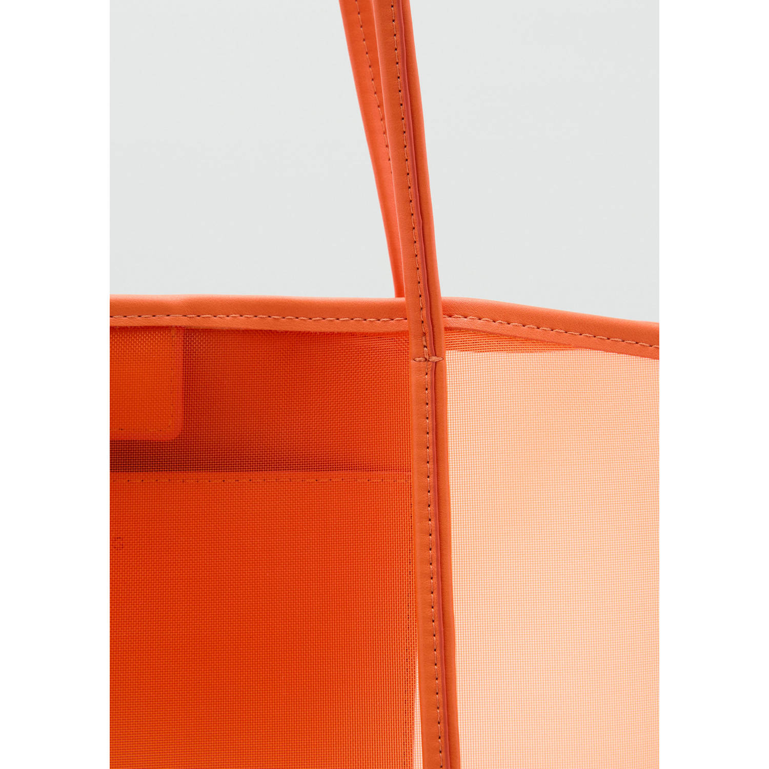 Mango semi-transparante shopper oranje