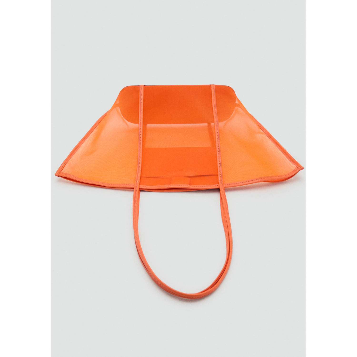 Mango semi-transparante shopper oranje