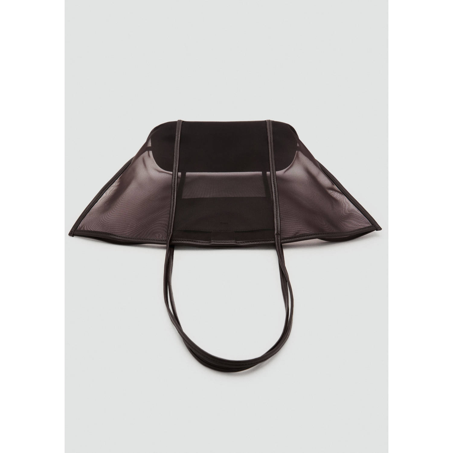 Mango semi-transparante shopper donkerbruin