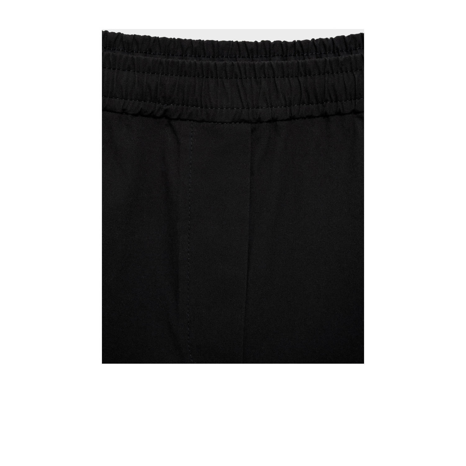Mango straight regular waist broek zwart