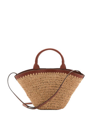 raffia mini shopper naturel/cognac
