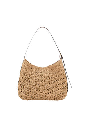  raffia schoudertas naturel