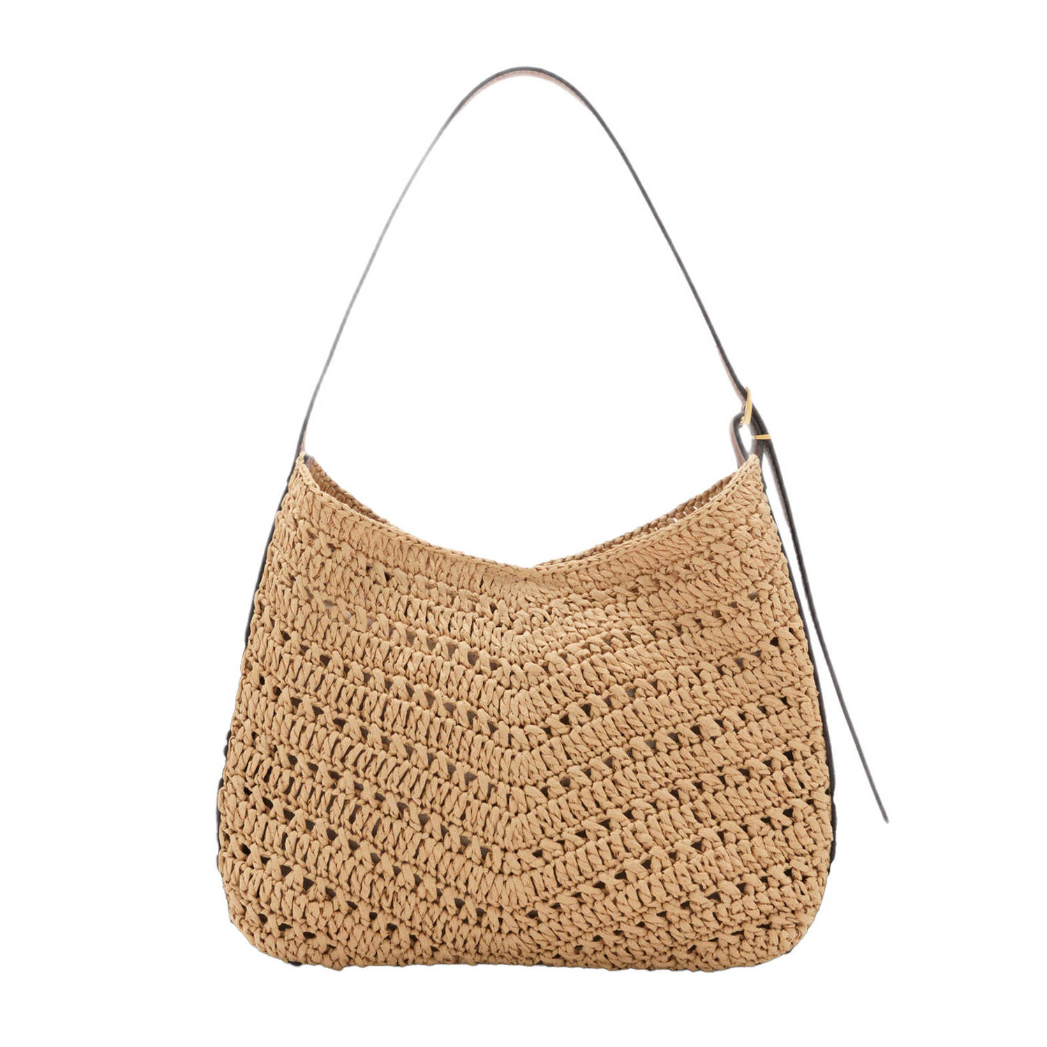 Mango raffia schoudertas naturel