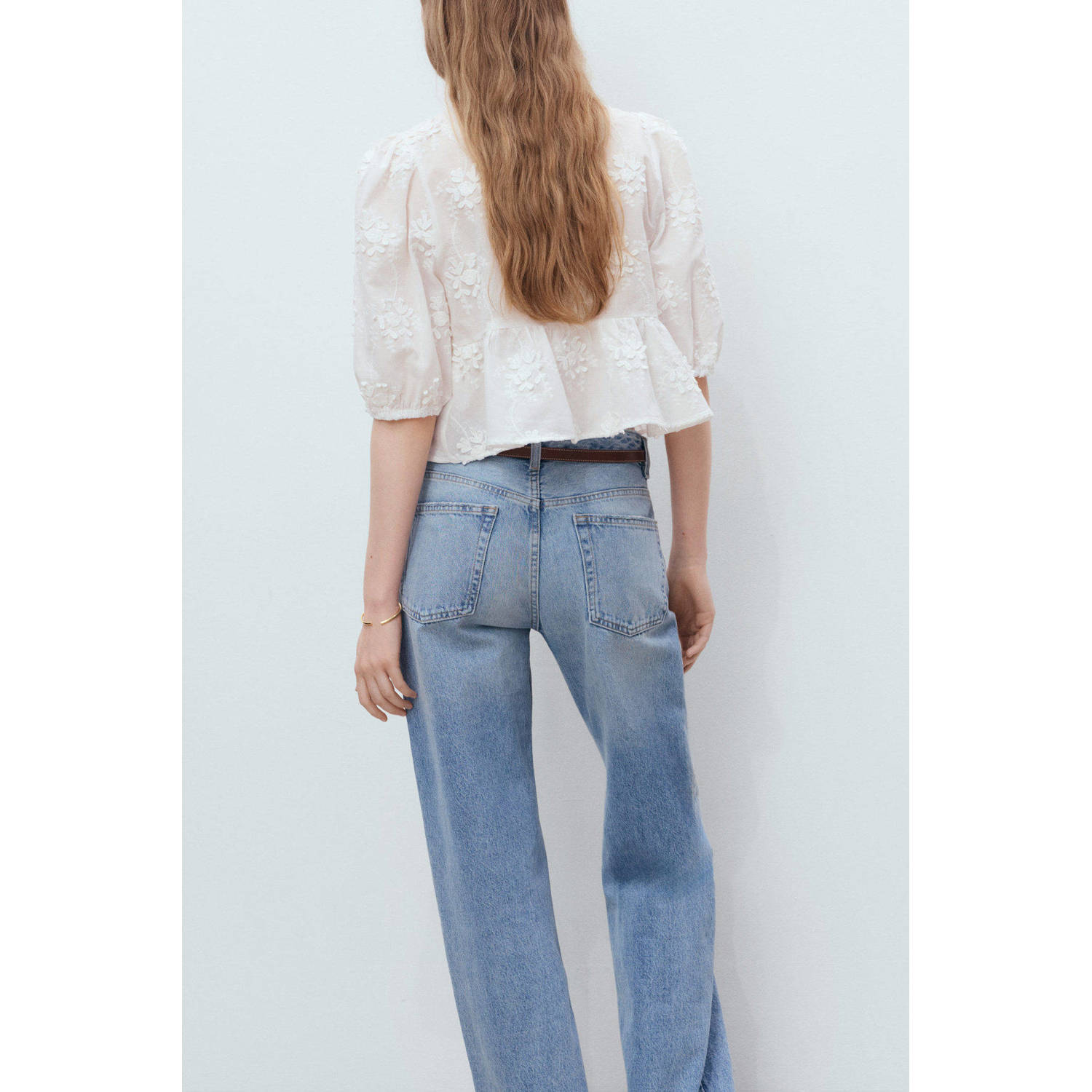 Mango blousetop wit broderie