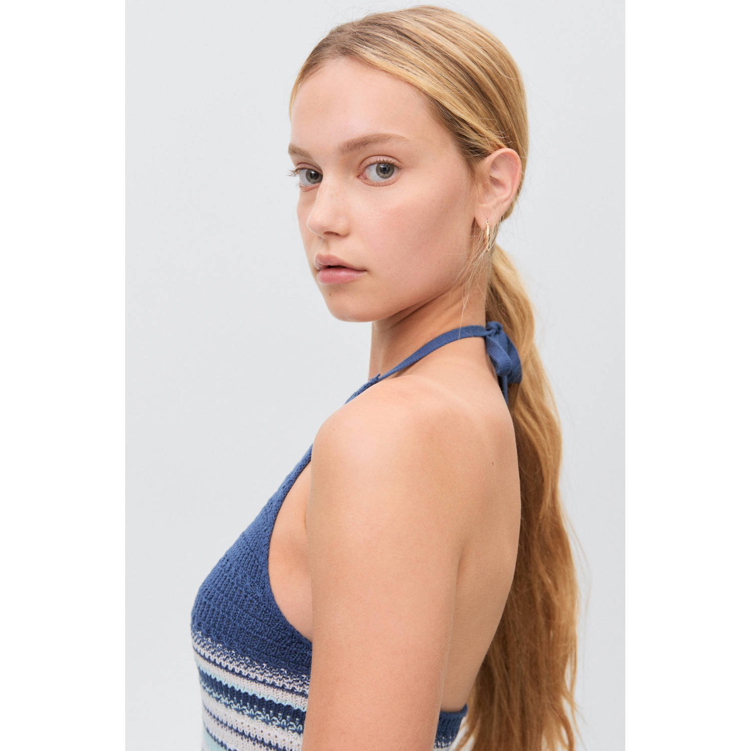 MANGO TEEN halterjurk donkerblauw