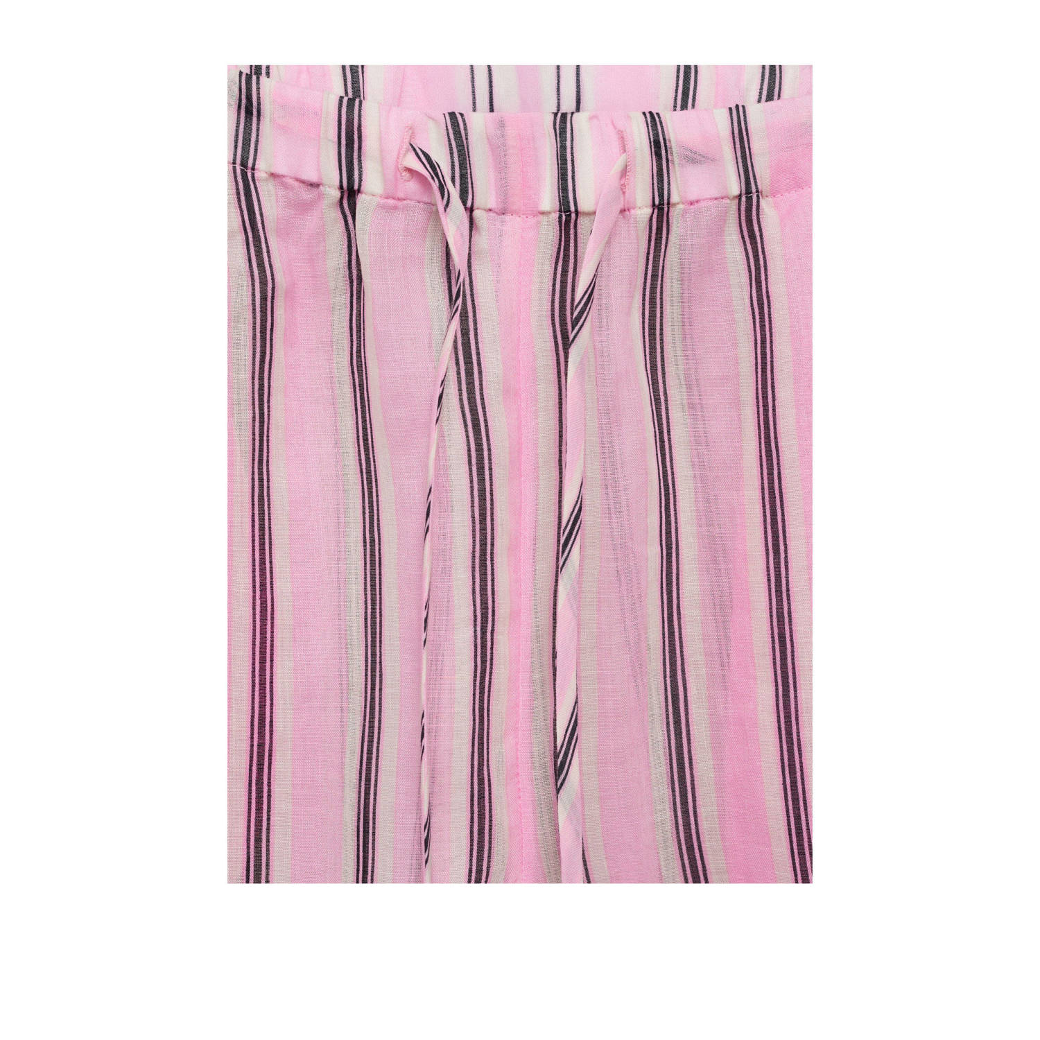 Mango wide leg high waist broek lichtroze