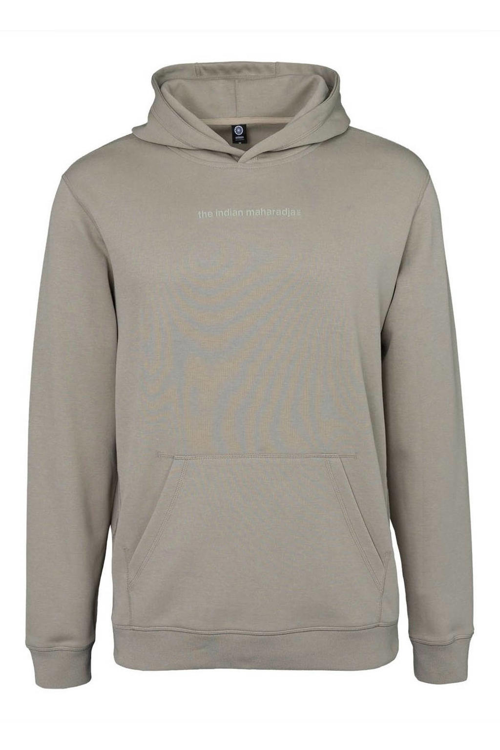 Beige dames The Indian Maharadja sportsweater van katoen met effen, lange mouwen en capuchon