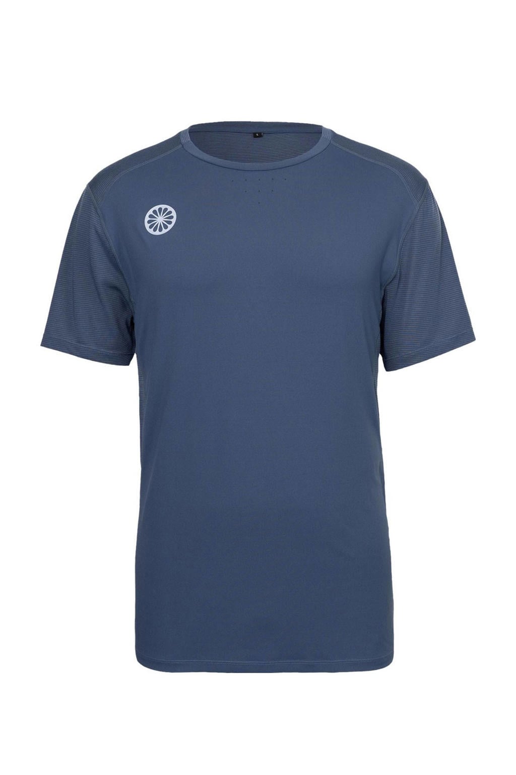 Blauwe heren The Indian Maharadja sportshirt van polyester met korte mouwen en ronde hals
