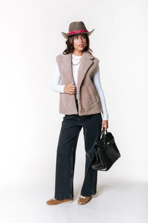 teddy gilet beige