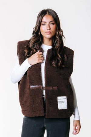 teddy gilet bruin