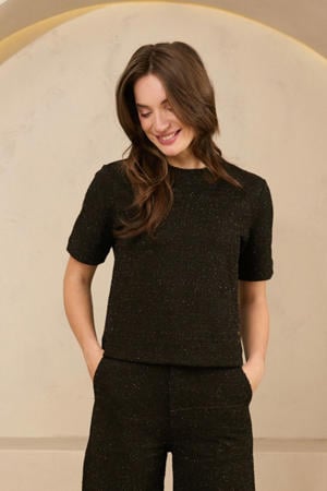 glitter top zwart met glitter