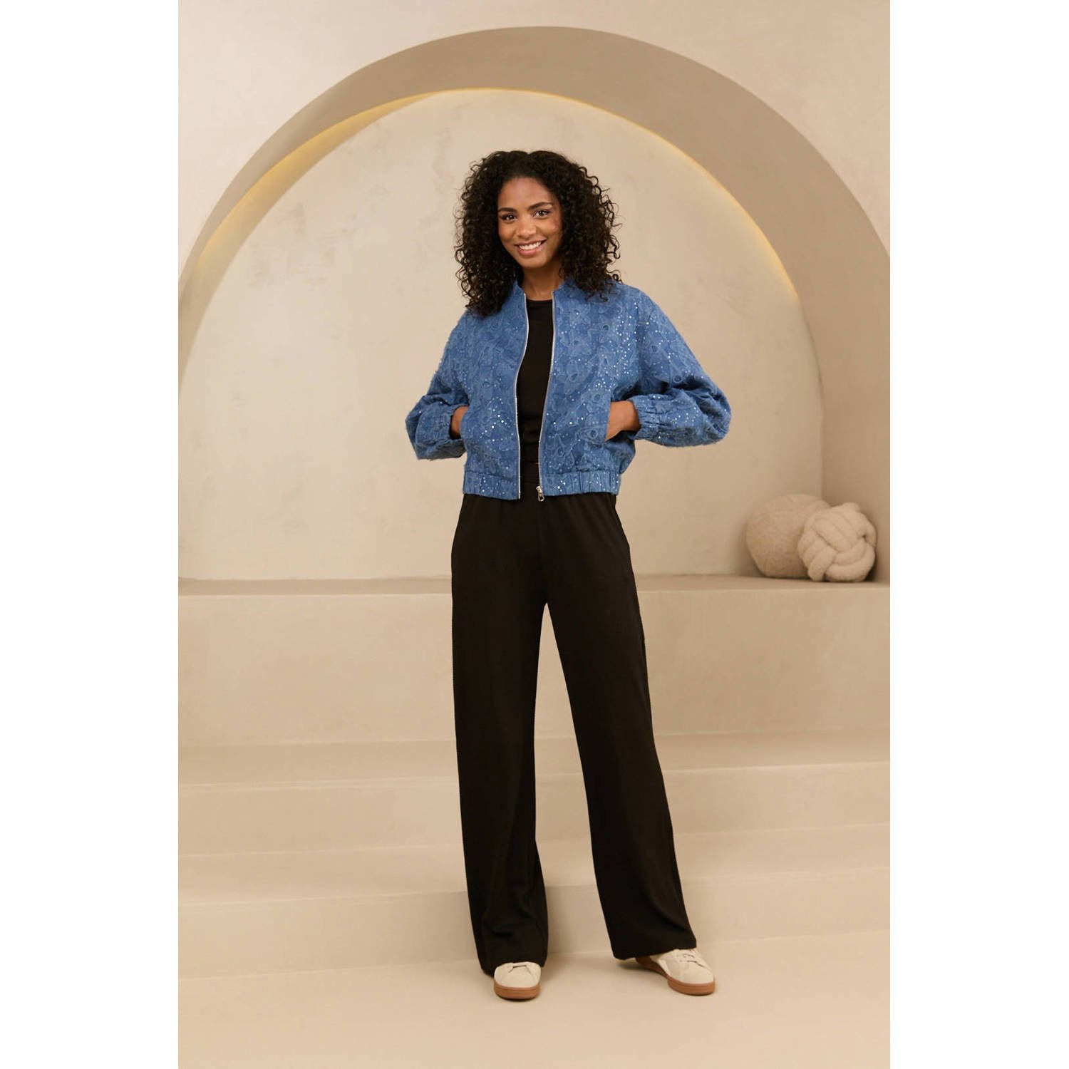 Lofty Manner straight high waist broek zwart