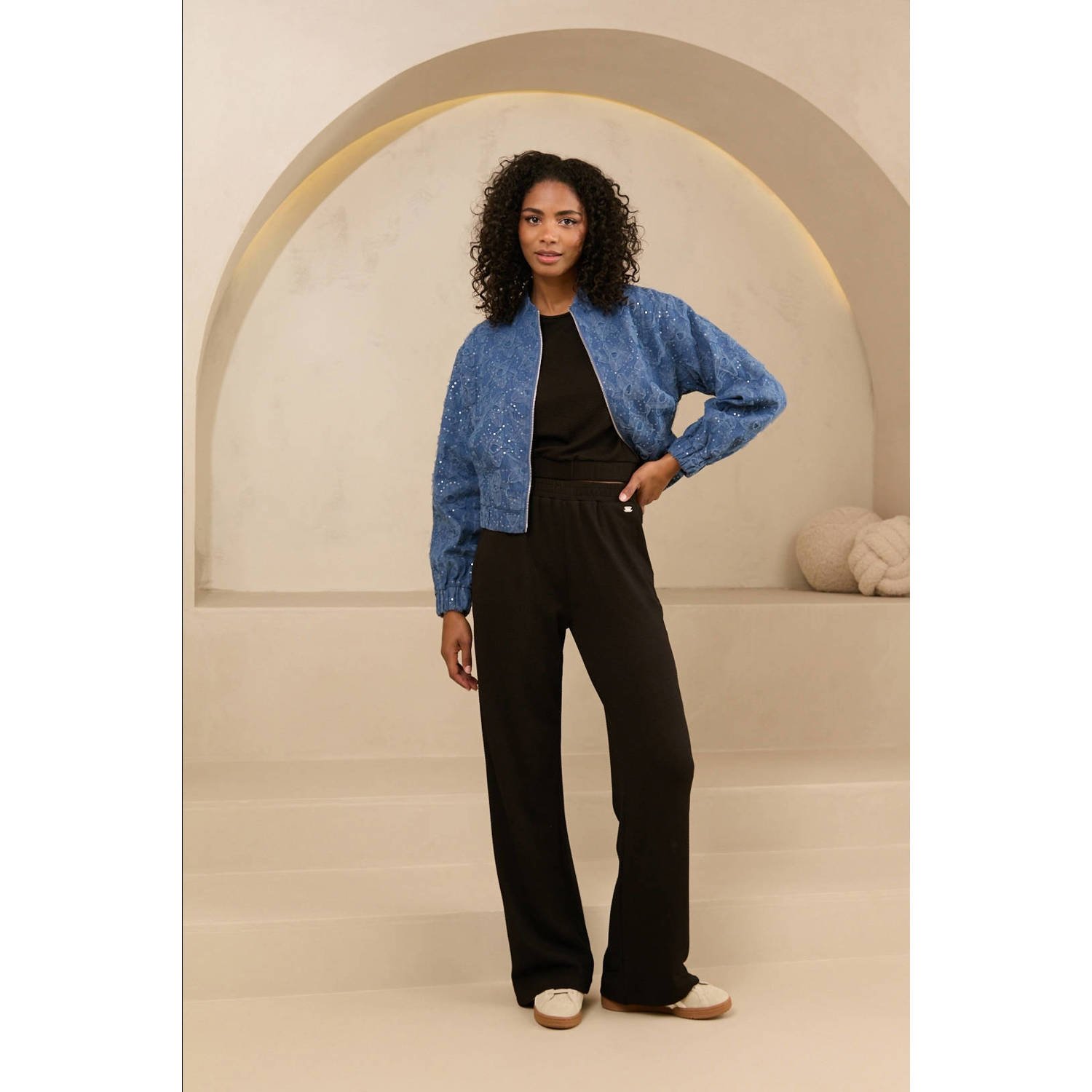 Lofty Manner straight high waist broek zwart