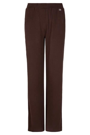straight regular waist broek donkerbruin