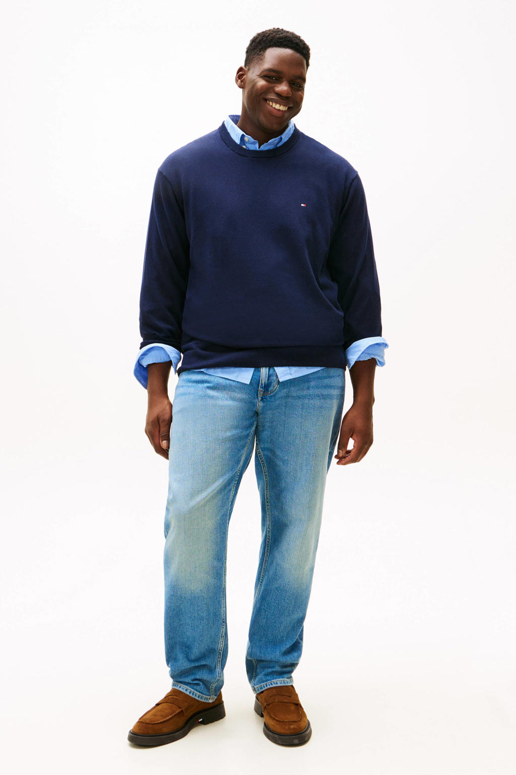 Tommy Hilfiger Big & Tall trui fijn gebreid Plus Size donkerblauw
