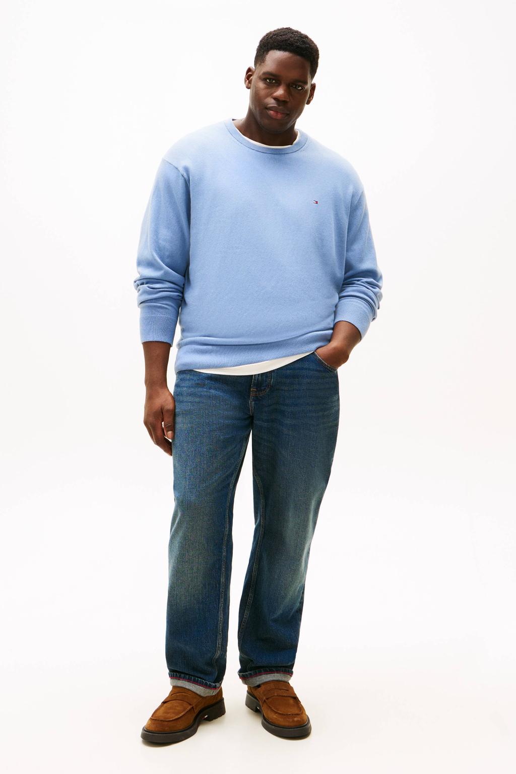 Tommy Hilfiger Big & Tall trui fijn gebreid Plus Size lichtblauw