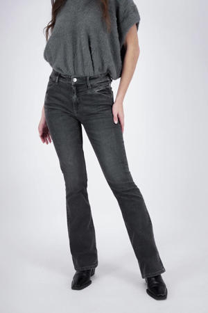 high waist flared jeans grey denim