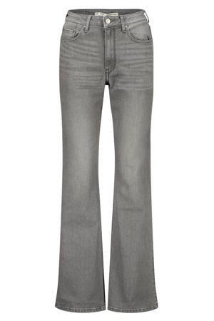 high waist straight leg jeans grey denim