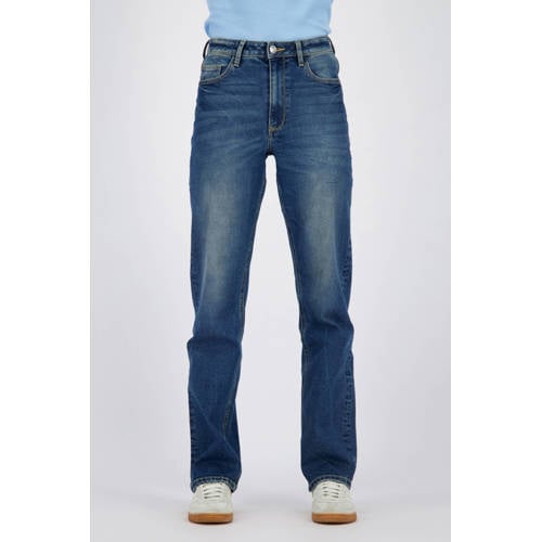 Raizzed high waist straight leg jeans medium blue denim afbeelding