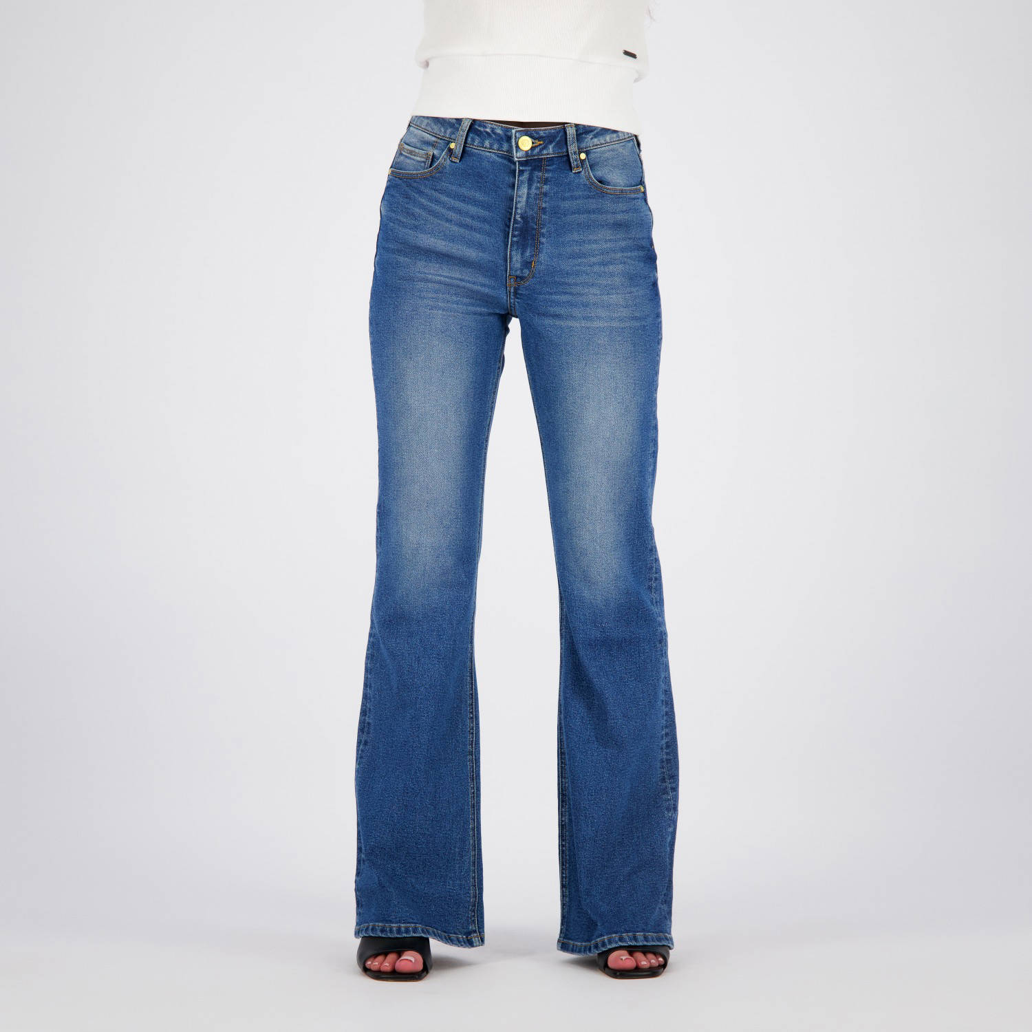 Raizzed high waist flared jeans medium blue denim