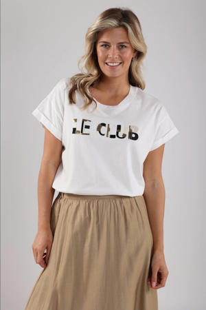 T-shirt wit met pailletten