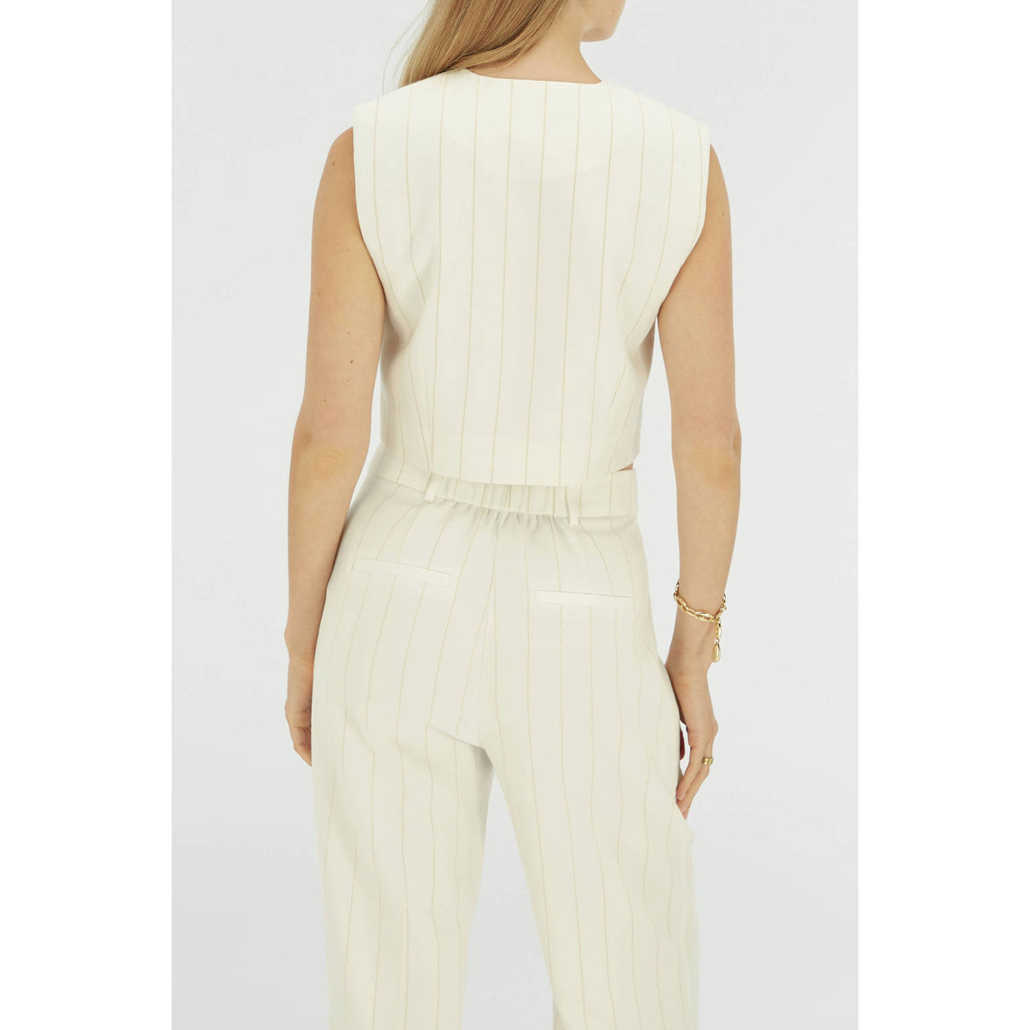 JOSH V gilet ecru met lurex