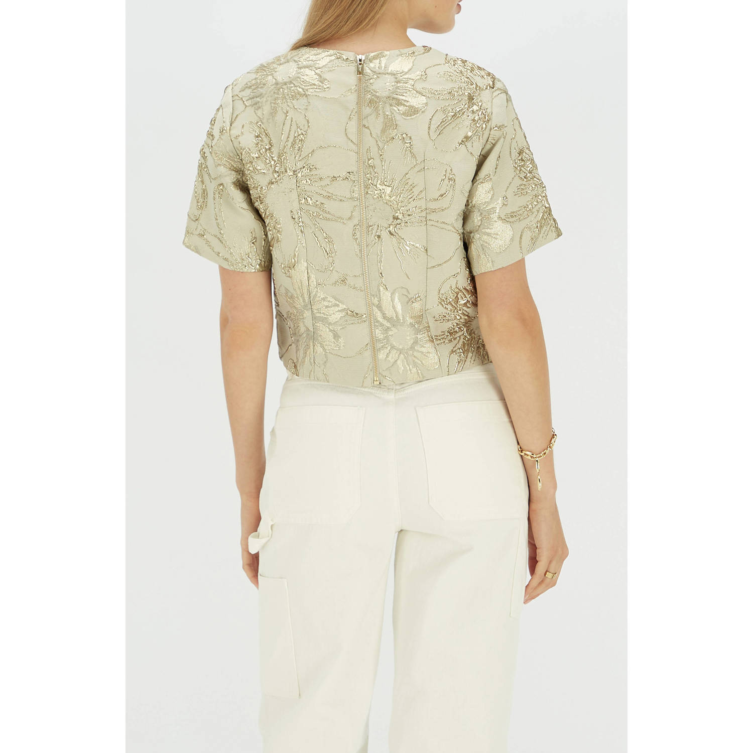 JOSH V top beige met lurex
