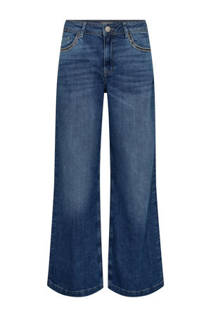 wide leg jeans medium blue denim