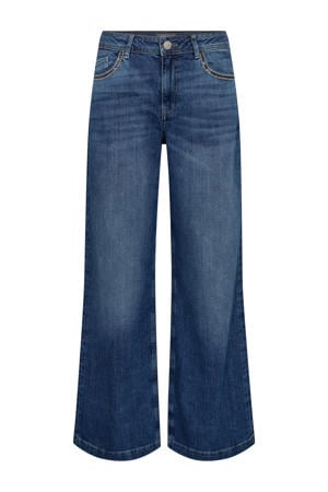 wide leg jeans medium blue denim
