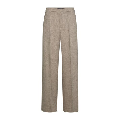 Mos Mosh bouclé straight regular waist broek beige afbeelding