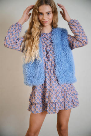 teddy gilet blauw