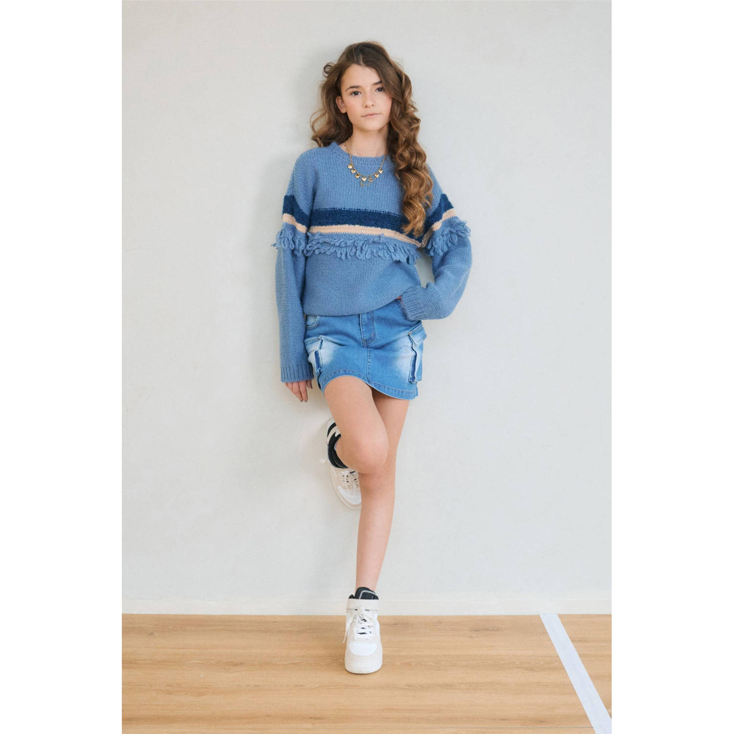 NoBell trui blauw gebreid