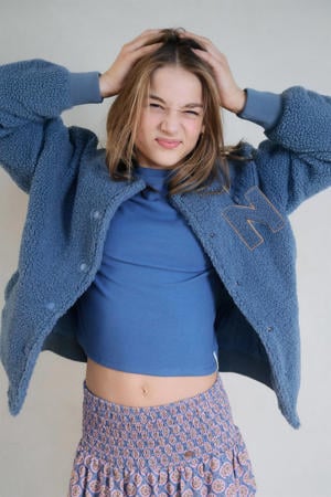 teddy sweatvest blauw