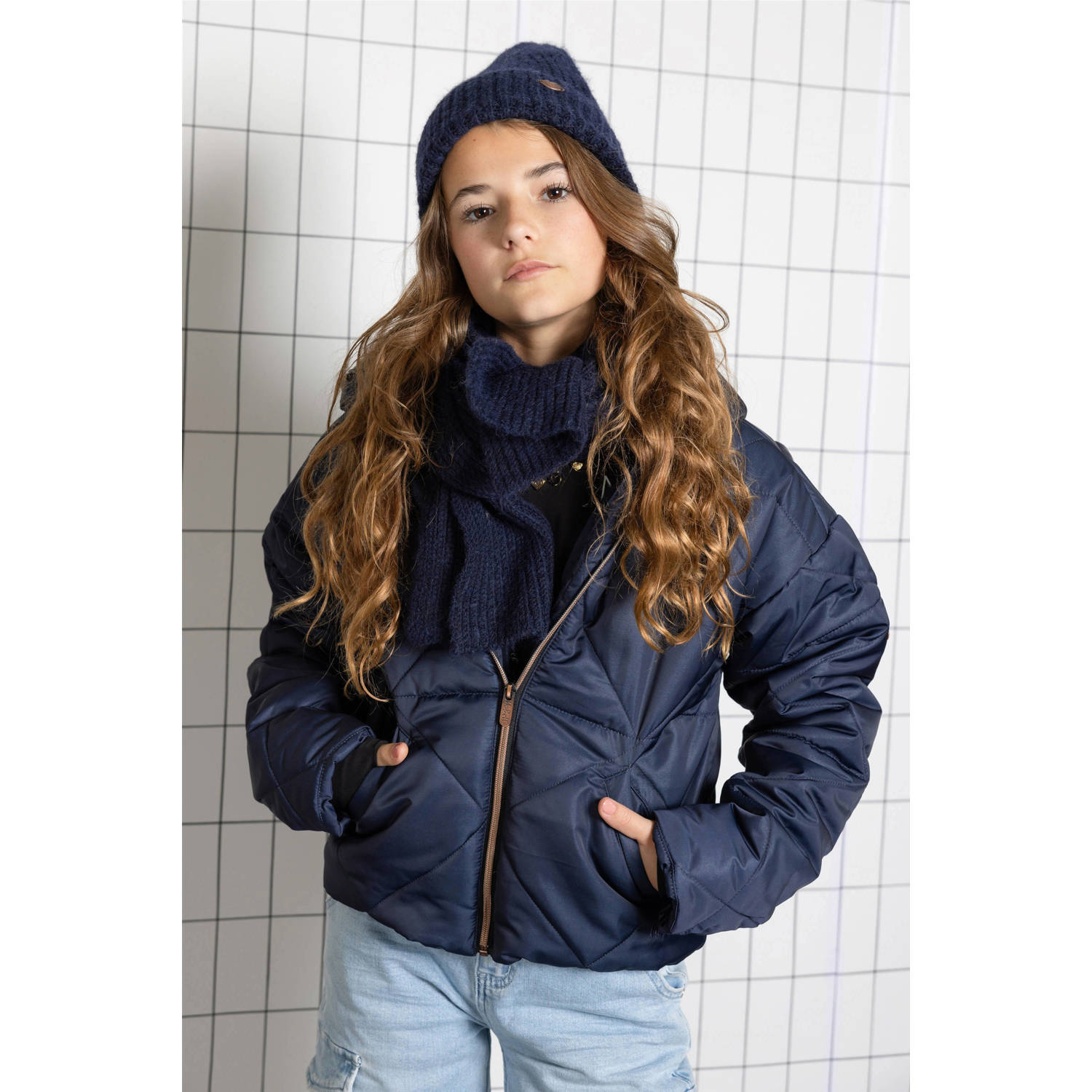 NoBell gewatteerde jas donkerblauw